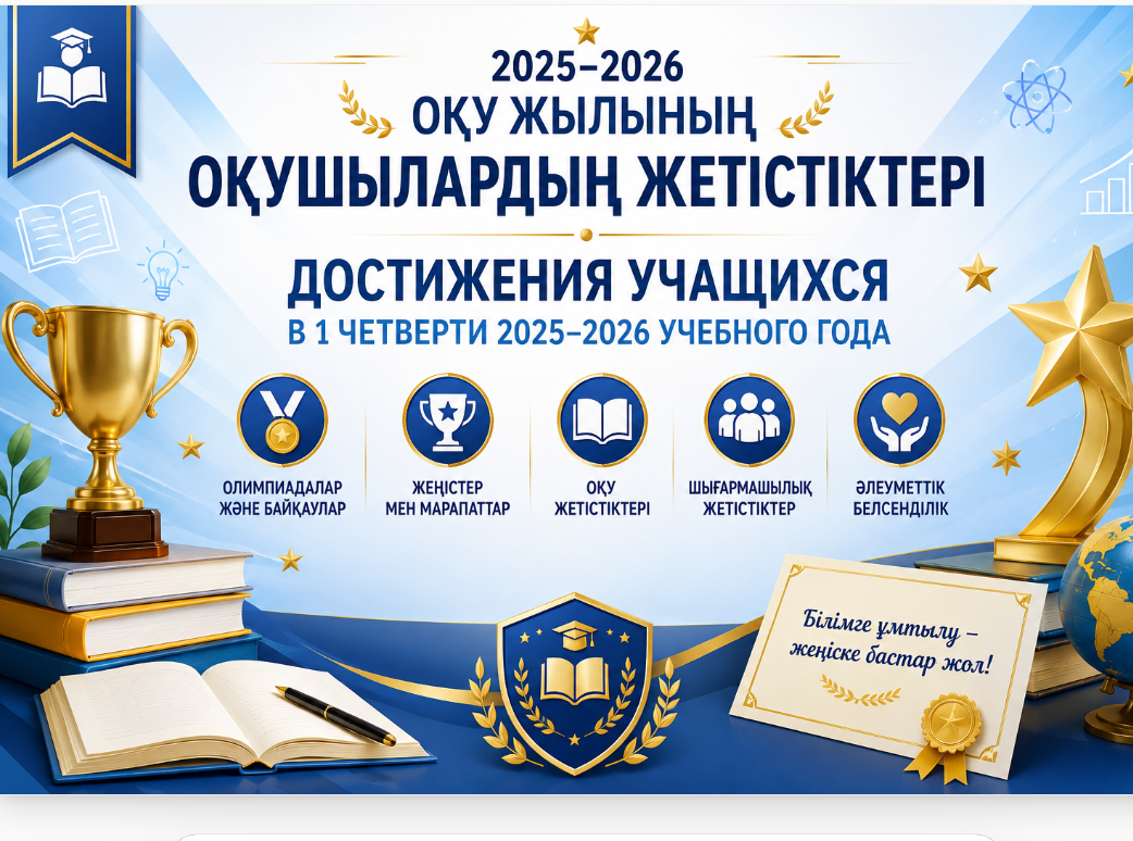 2025–2026 оқужылының 1-тоқсанындағы оқушылардың жетістіктері / Достижения учащихся в 1 четверти 2025–2026 учебного года