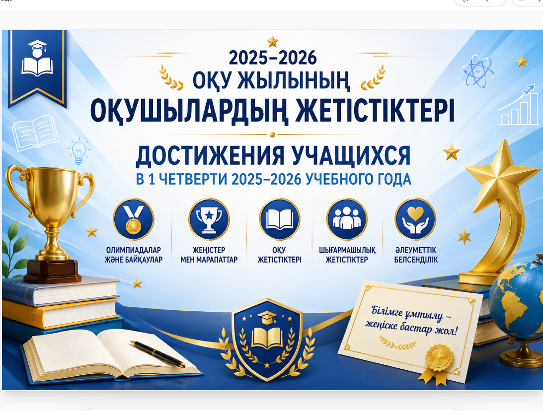 2025–2026 оқу жылының 4-тоқсанындағы оқушылардың жетістіктері Достижения учащихся во 4 четверти 2025–2026 учебного года